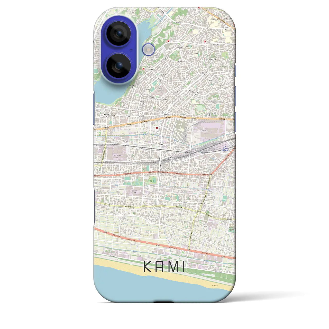 【可美(静岡県)】地図柄iPhoneケース(バックカバータイプ)ナチュラル・iPhone 16 Pro Max 用
