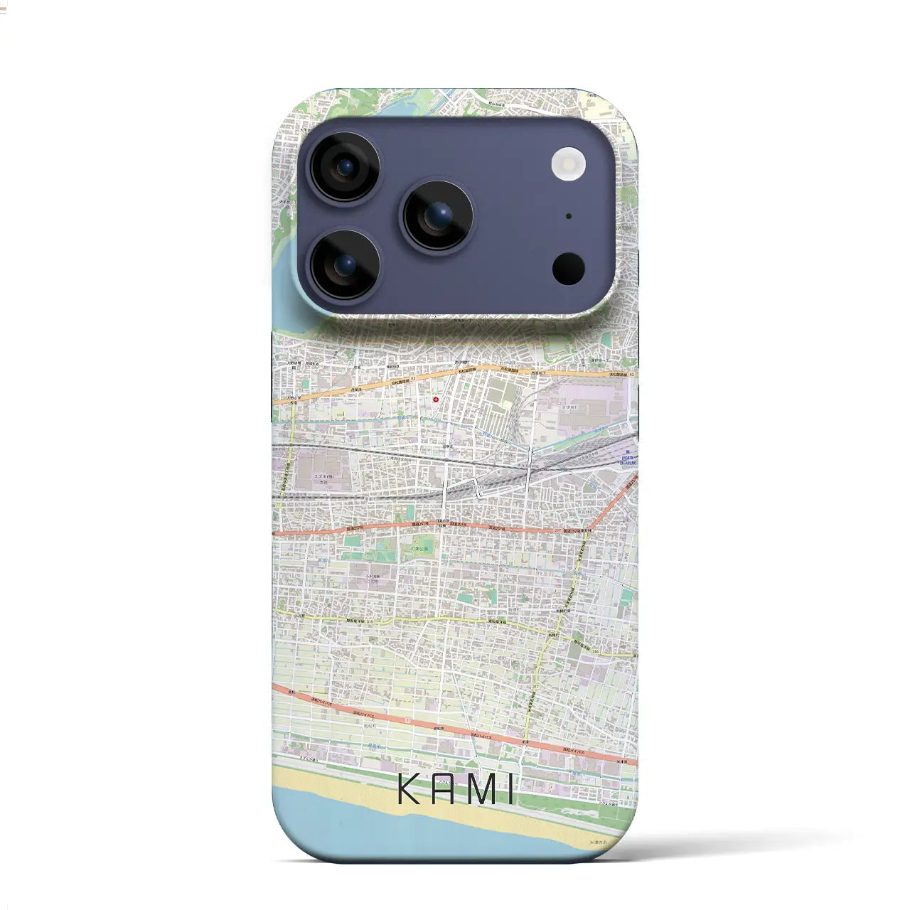 【可美(静岡県)】地図柄iPhoneケース(バックカバータイプ)ブラック・iPhone 17 Pro Max 用