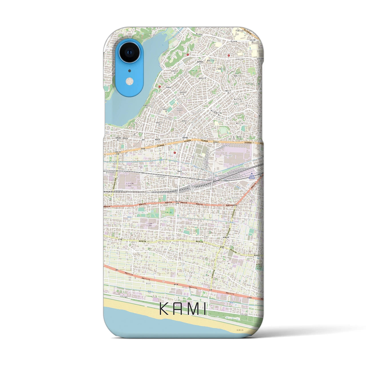 【可美(静岡県)】地図柄iPhoneケース(バックカバータイプ)