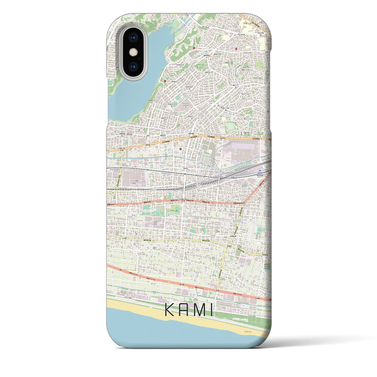 【可美(静岡県)】地図柄iPhoneケース(バックカバータイプ)