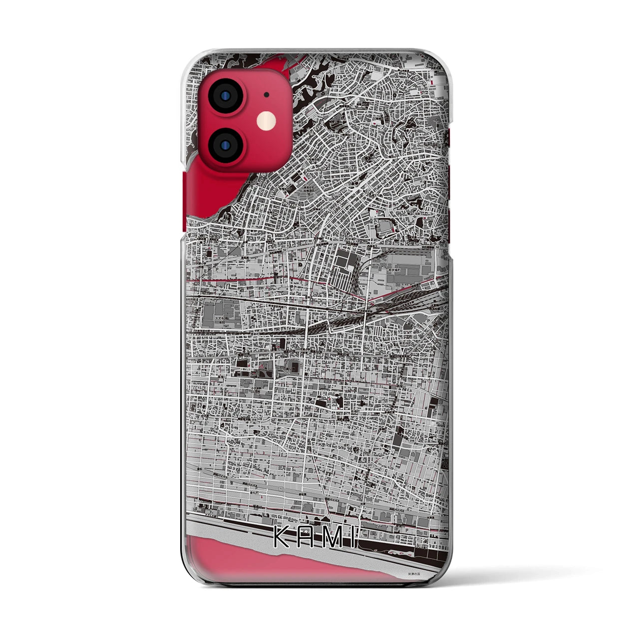 【可美(静岡県)】地図柄iPhoneケース(クリアタイプ)