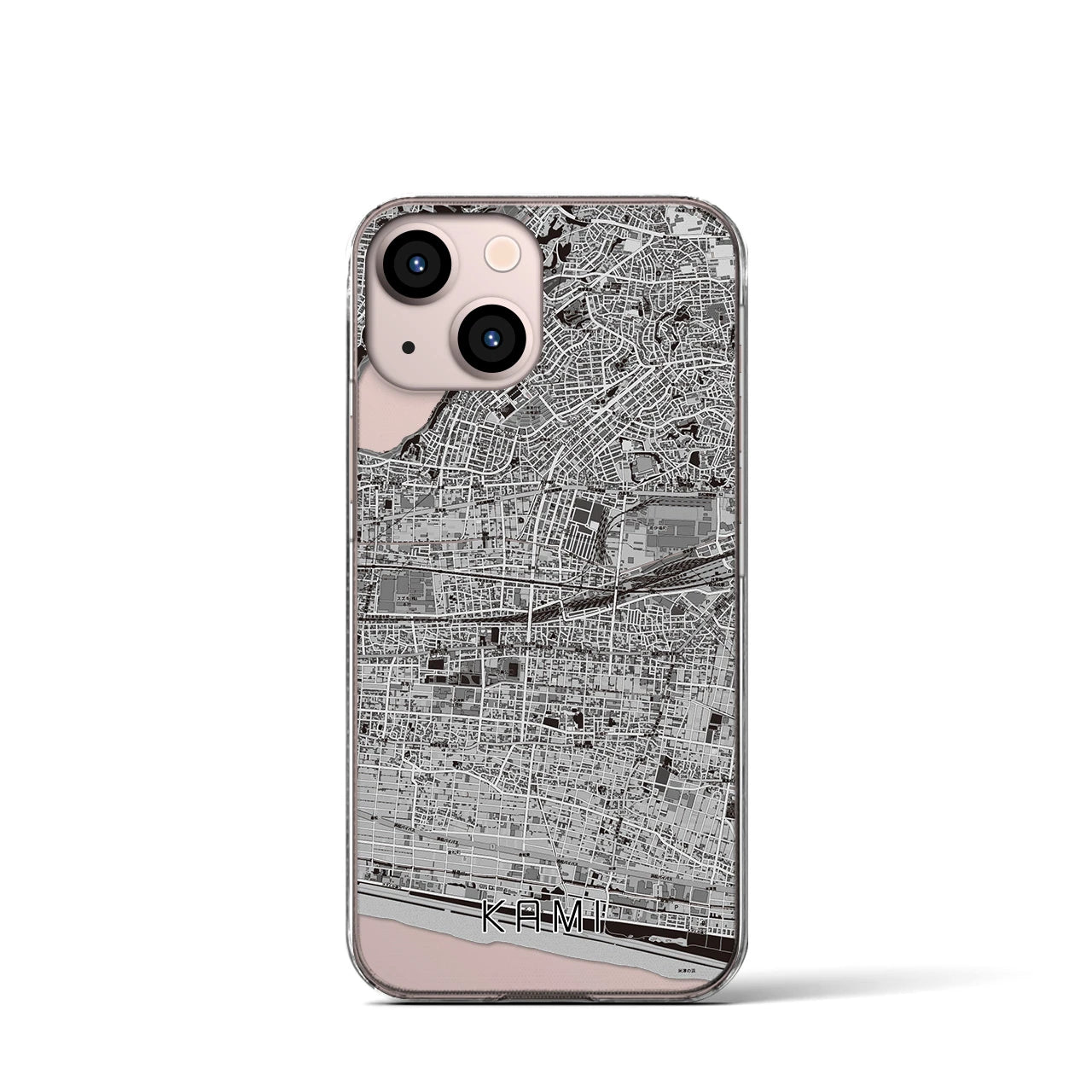 【可美(静岡県)】地図柄iPhoneケース(クリアタイプ)