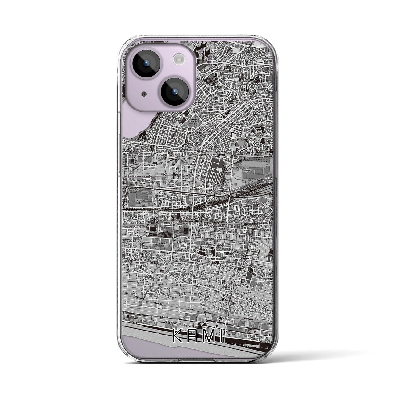 【可美(静岡県)】地図柄iPhoneケース(クリアタイプ)