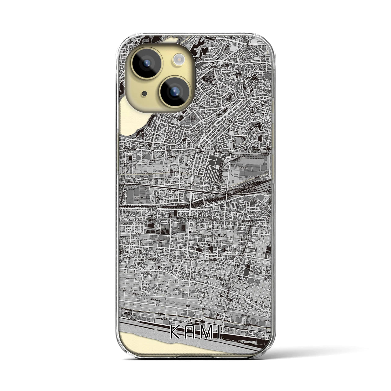 【可美(静岡県)】地図柄iPhoneケース(クリアタイプ)