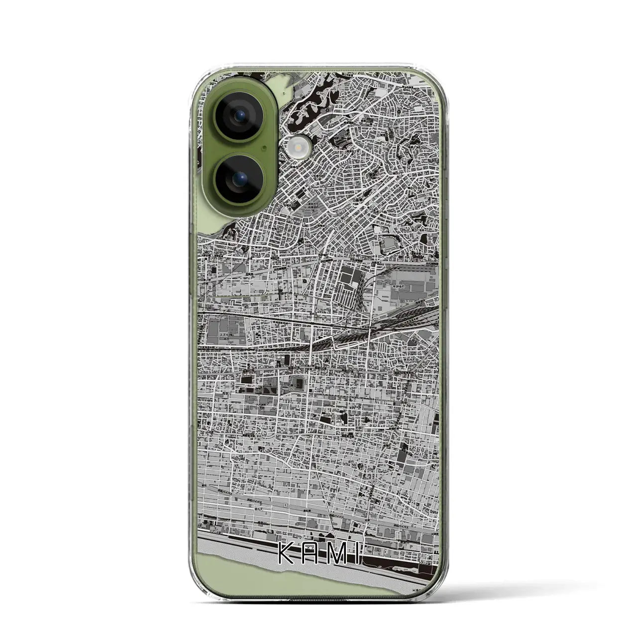 【可美(静岡県)】地図柄iPhoneケース(クリアタイプ)モノトーン・iPhone 17 Pro Max 用