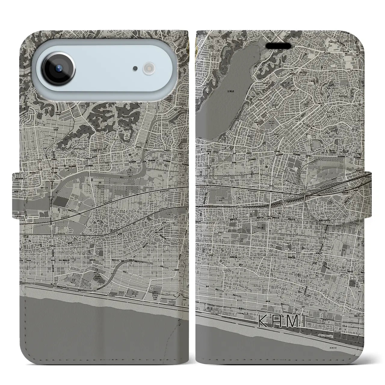 【可美(静岡県)】地図柄iPhoneケース(手帳タイプ)