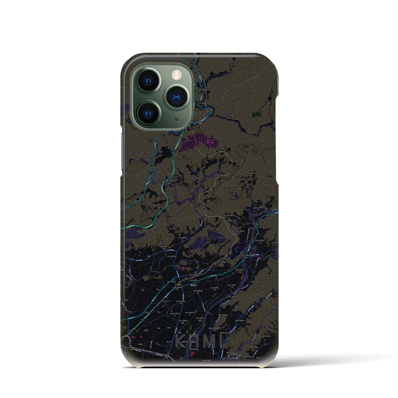 【香美(高知県)】地図柄iPhoneケース(バックカバータイプ)