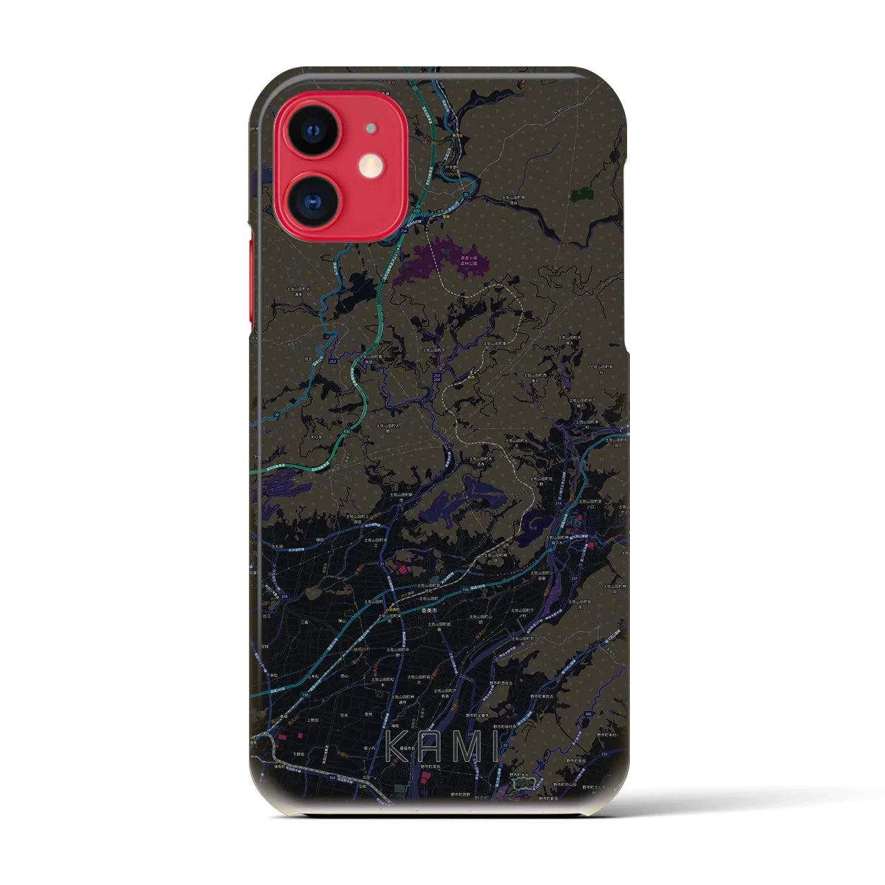 【香美(高知県)】地図柄iPhoneケース(バックカバータイプ)