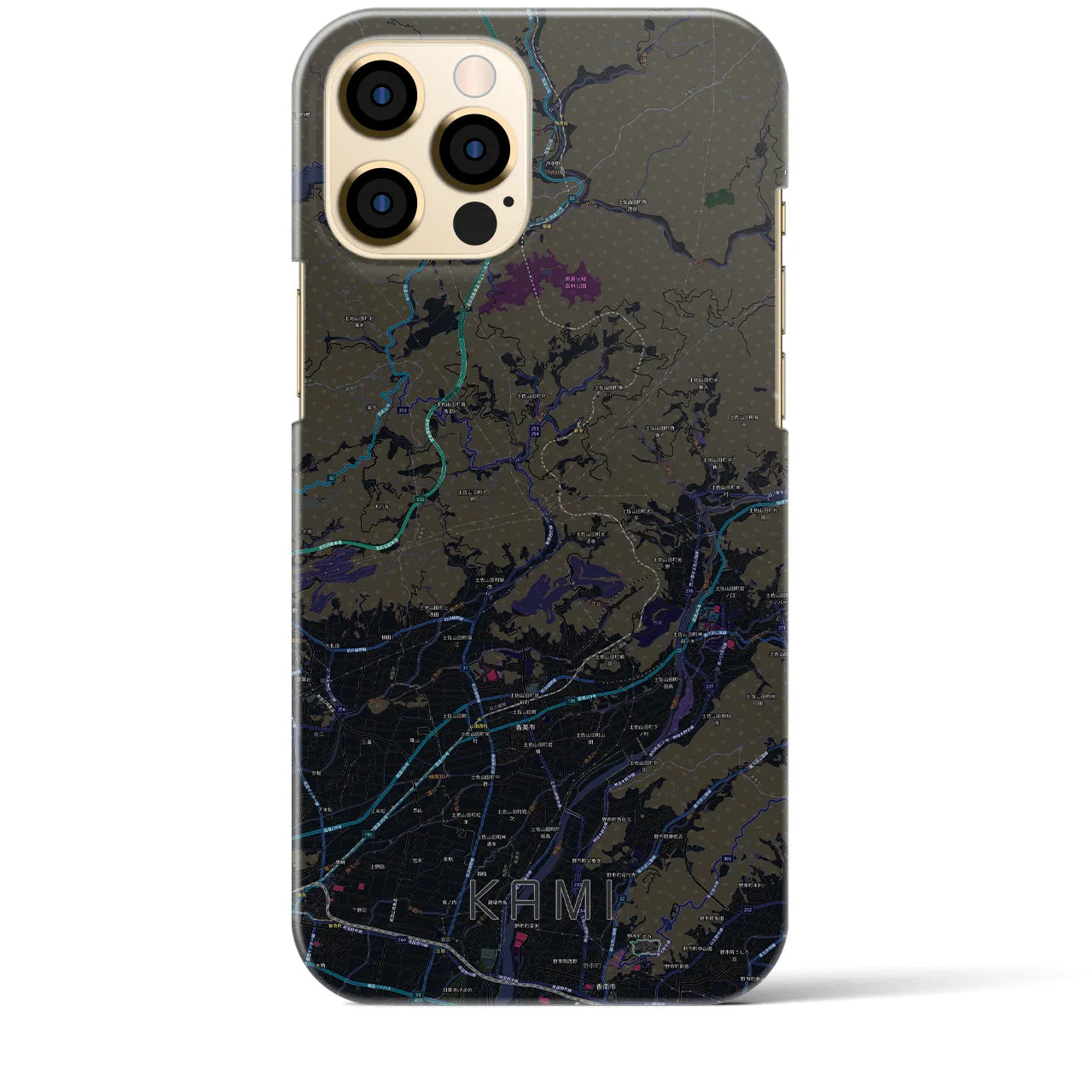 【香美(高知県)】地図柄iPhoneケース(バックカバータイプ)