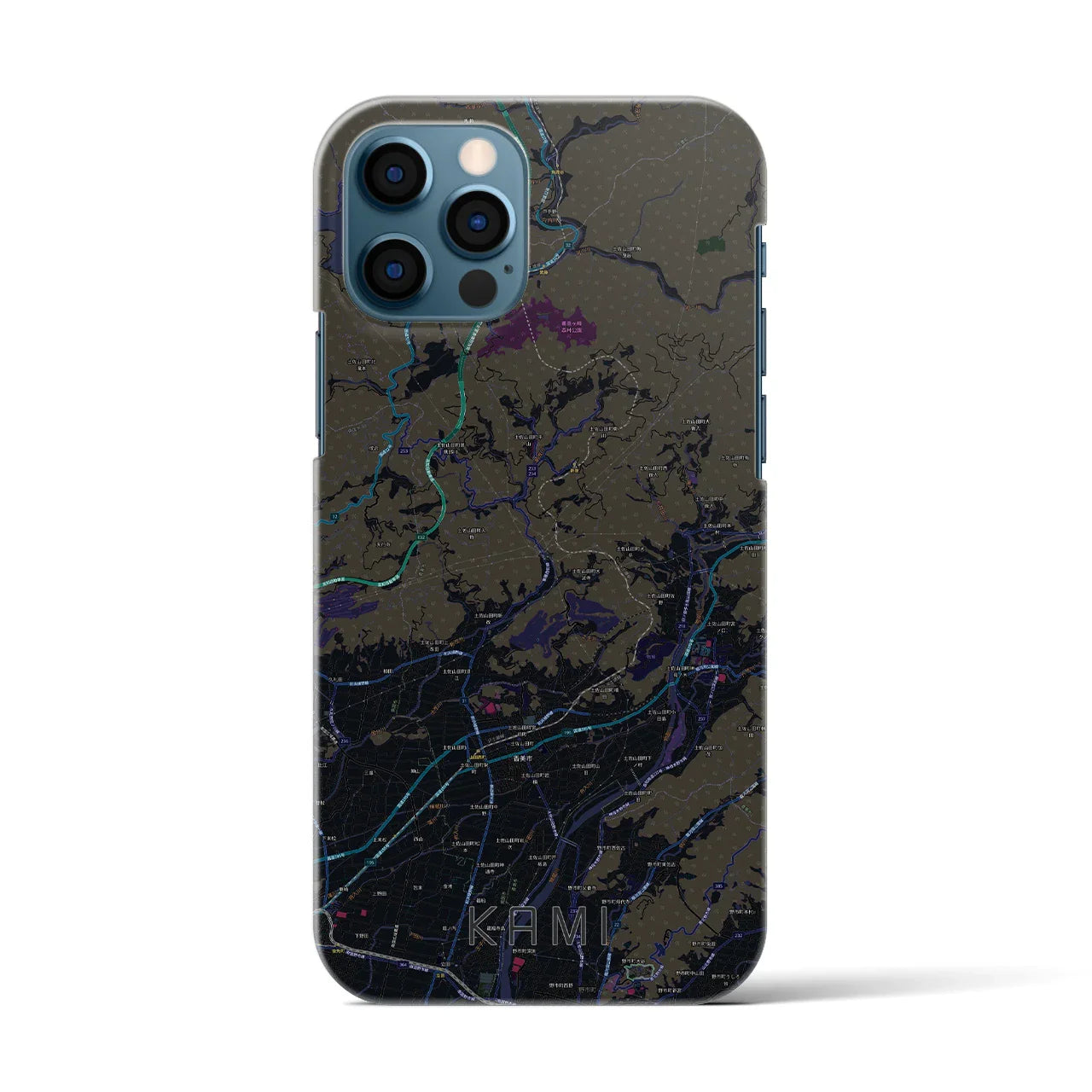 【香美(高知県)】地図柄iPhoneケース(バックカバータイプ)