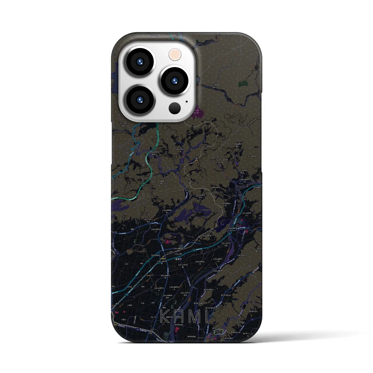 【香美(高知県)】地図柄iPhoneケース(バックカバータイプ)