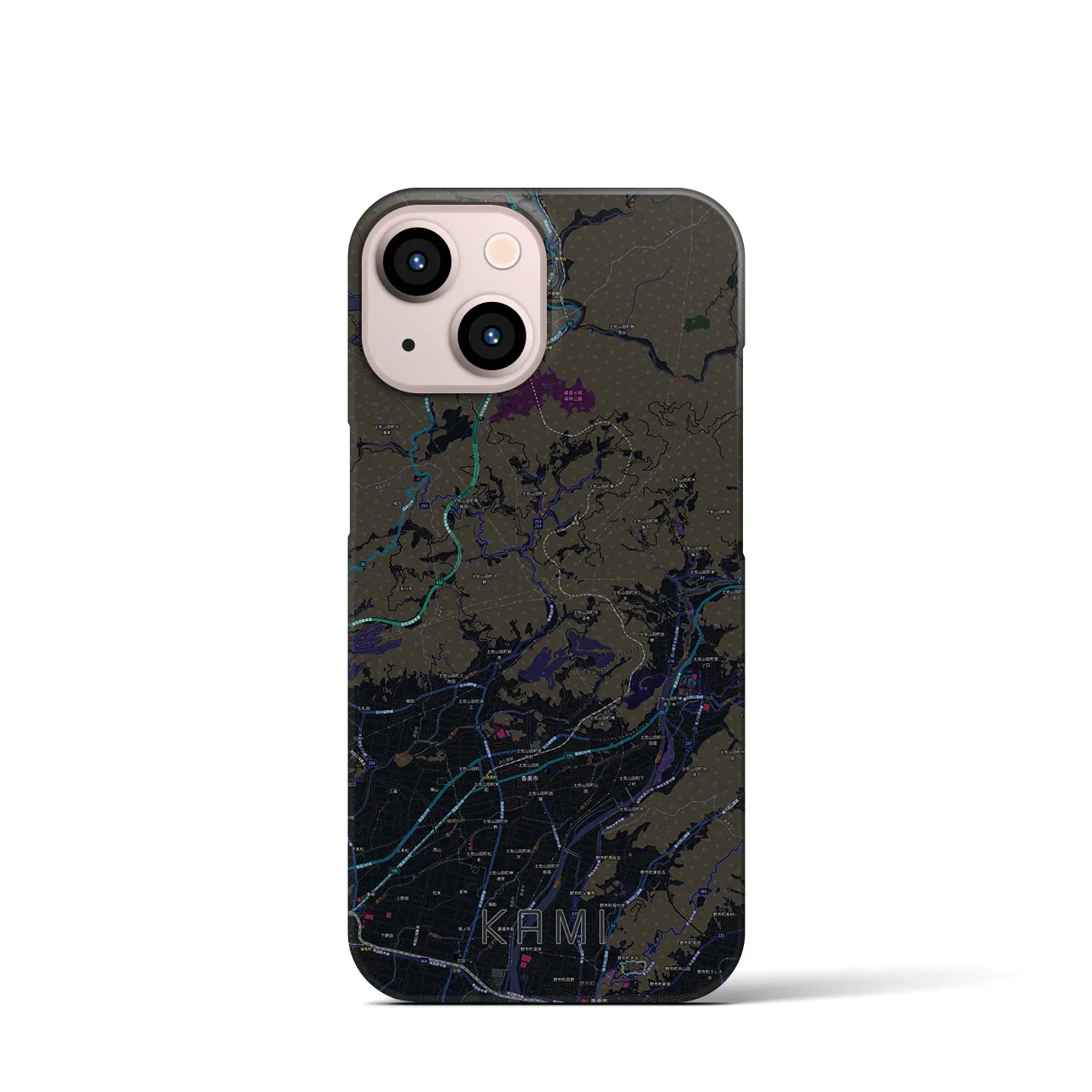 【香美(高知県)】地図柄iPhoneケース(バックカバータイプ)