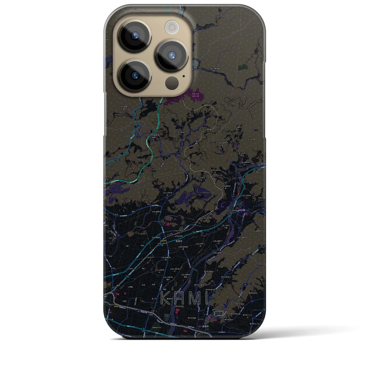 【香美(高知県)】地図柄iPhoneケース(バックカバータイプ)