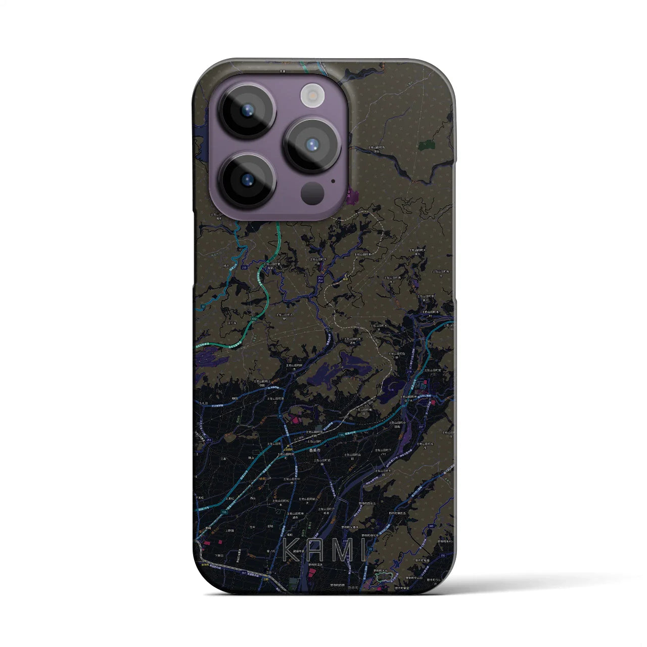【香美(高知県)】地図柄iPhoneケース(バックカバータイプ)