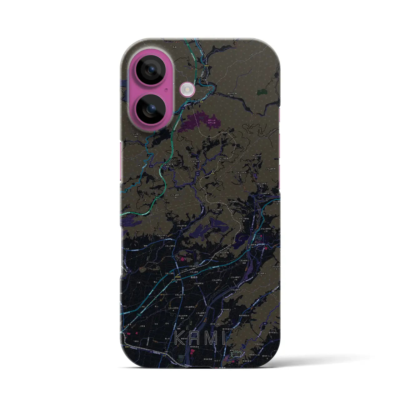 【香美(高知県)】地図柄iPhoneケース(バックカバータイプ)