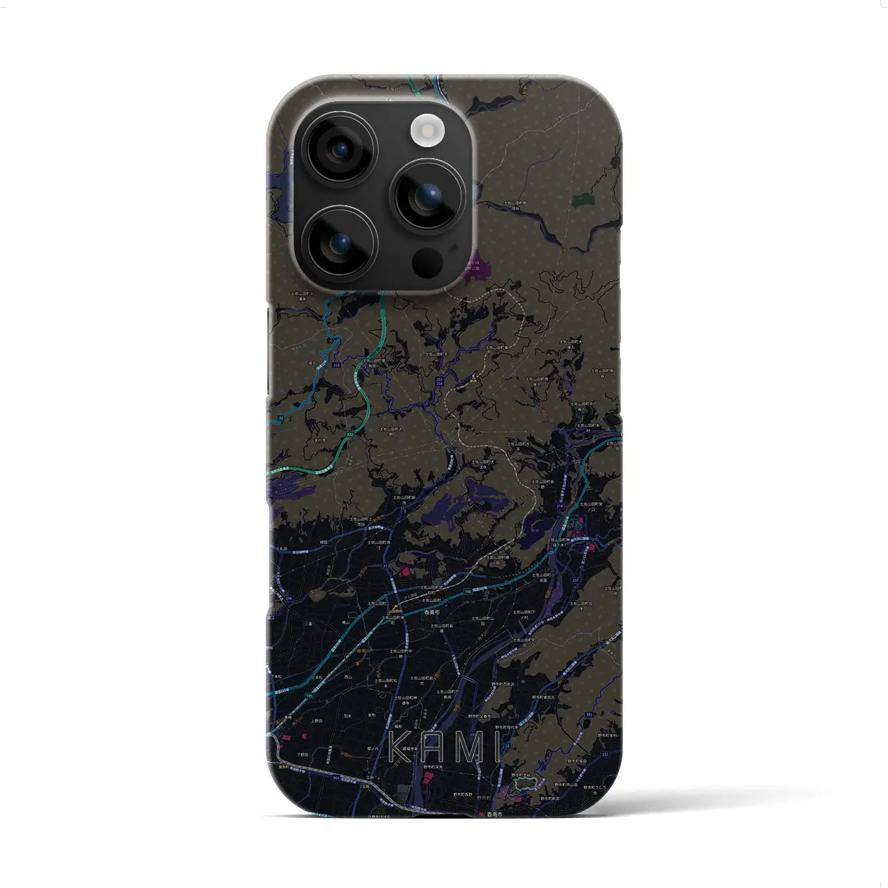 【香美(高知県)】地図柄iPhoneケース(バックカバータイプ)