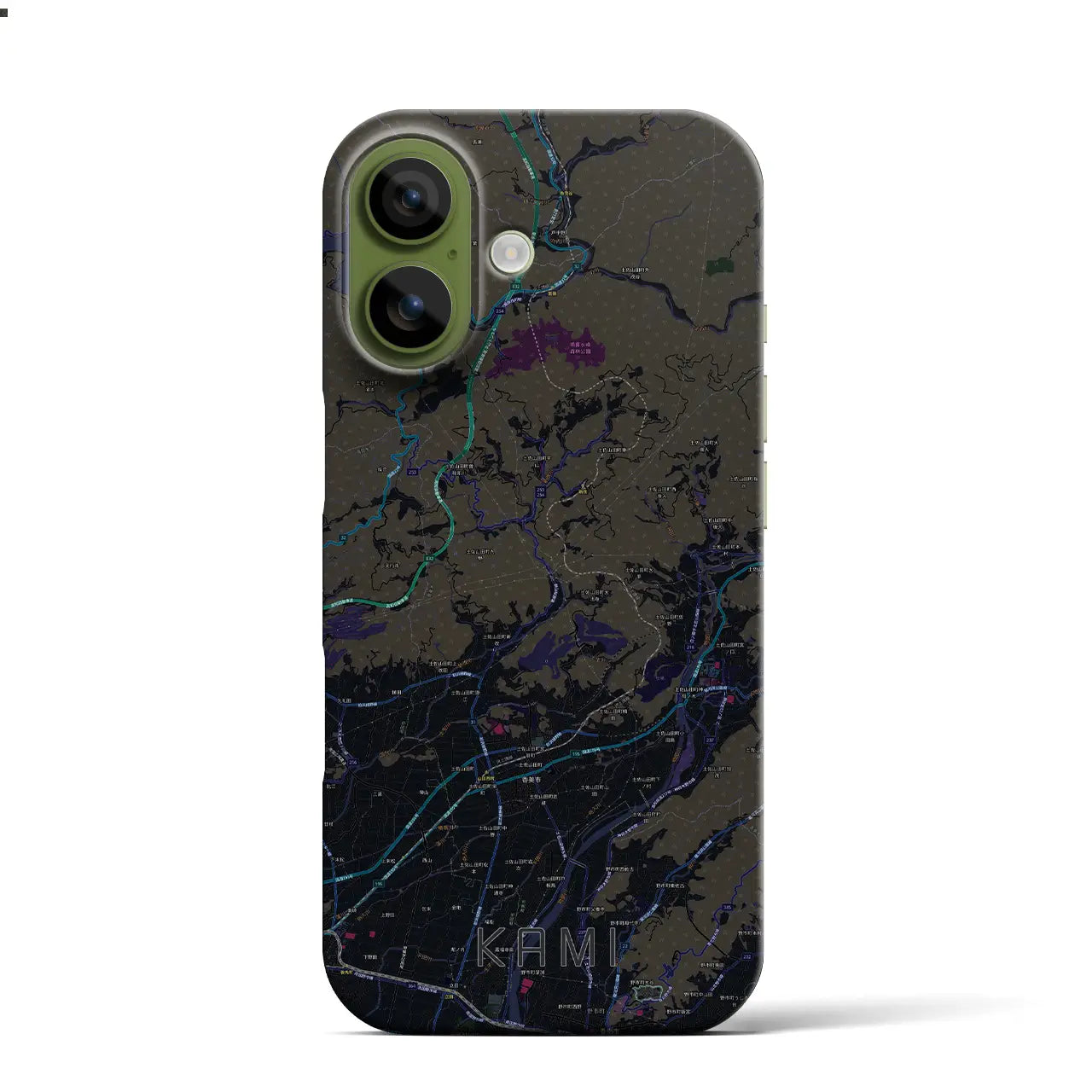 【香美(高知県)】地図柄iPhoneケース(バックカバータイプ)