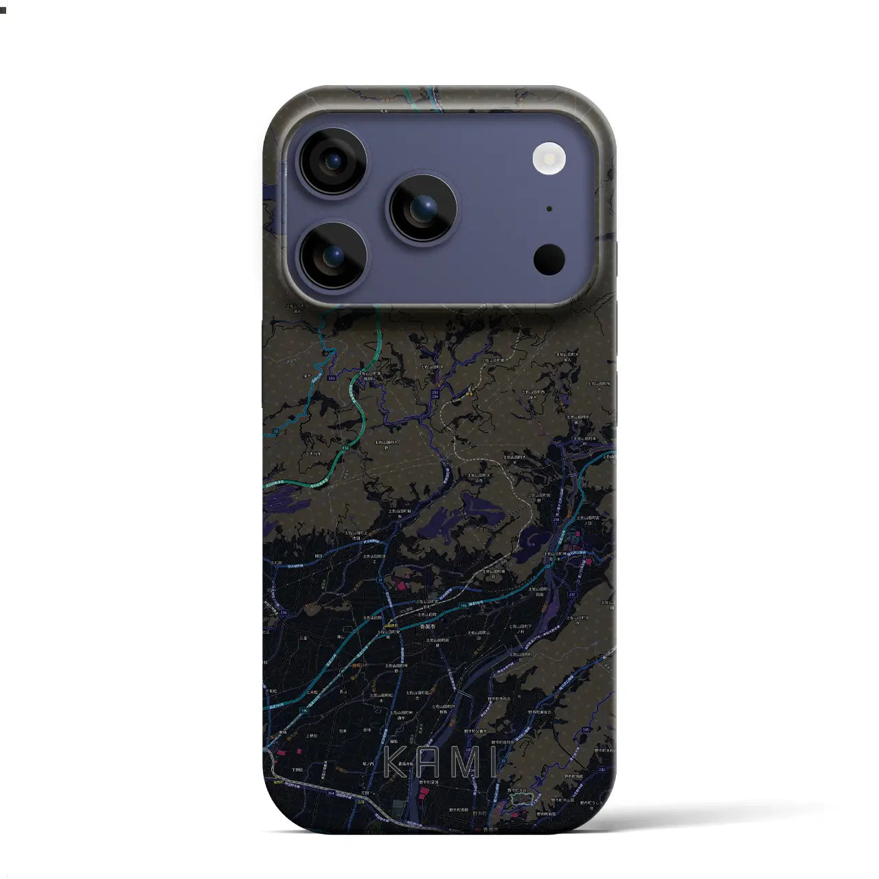 【香美(高知県)】地図柄iPhoneケース(バックカバータイプ)