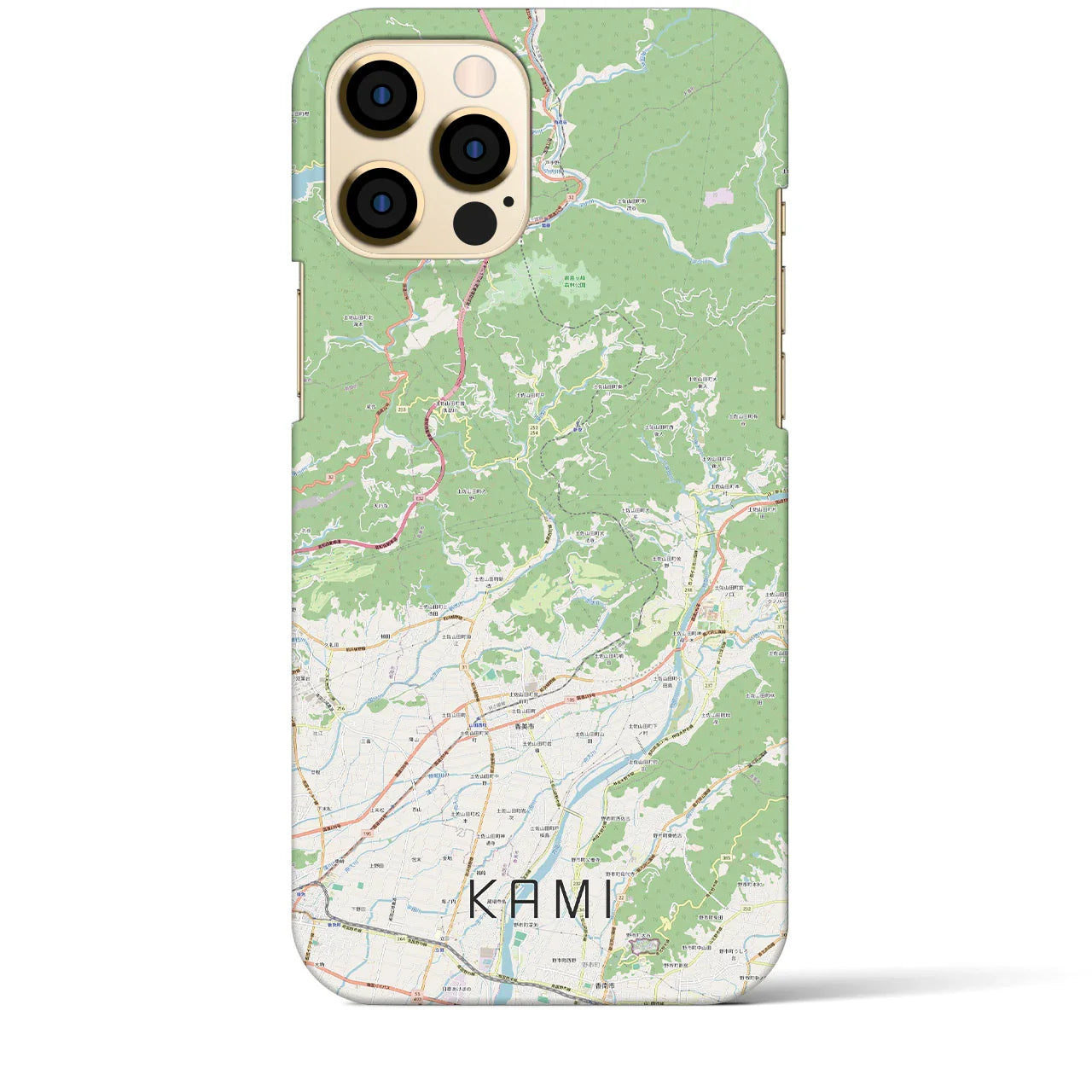 【香美(高知県)】地図柄iPhoneケース(バックカバータイプ)