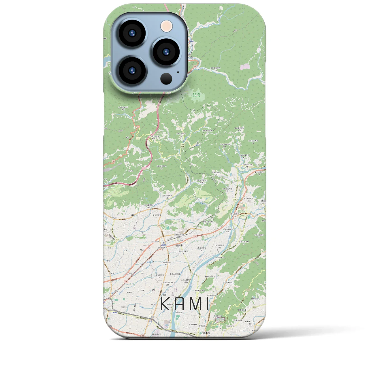 【香美(高知県)】地図柄iPhoneケース(バックカバータイプ)