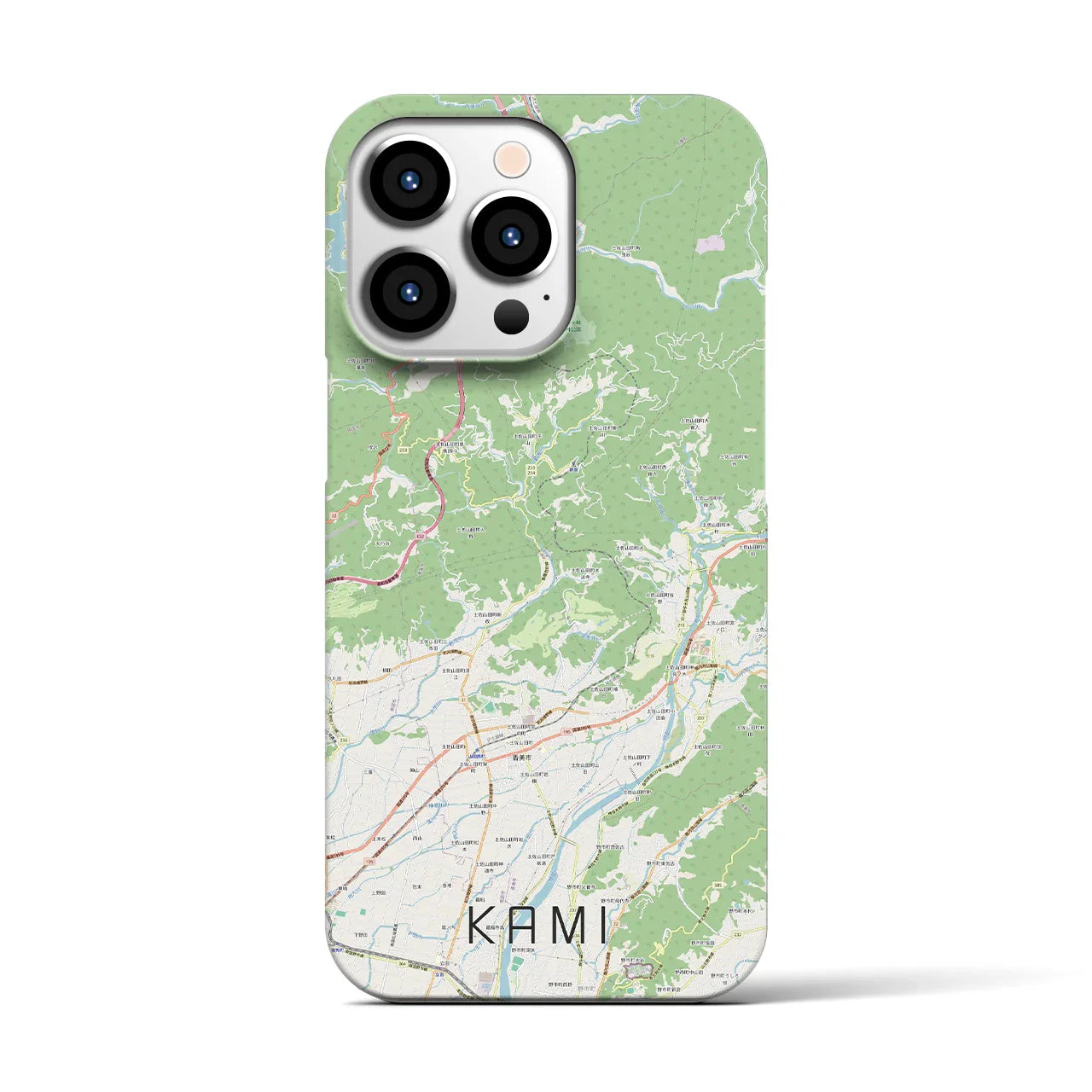 【香美(高知県)】地図柄iPhoneケース(バックカバータイプ)