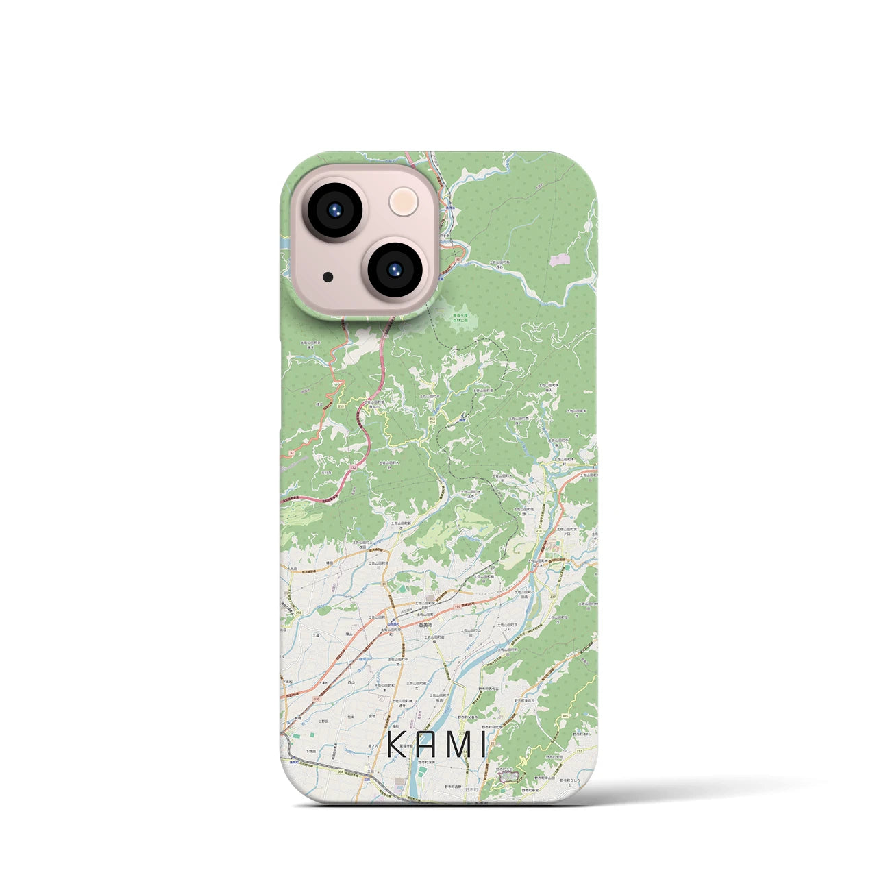 【香美(高知県)】地図柄iPhoneケース(バックカバータイプ)