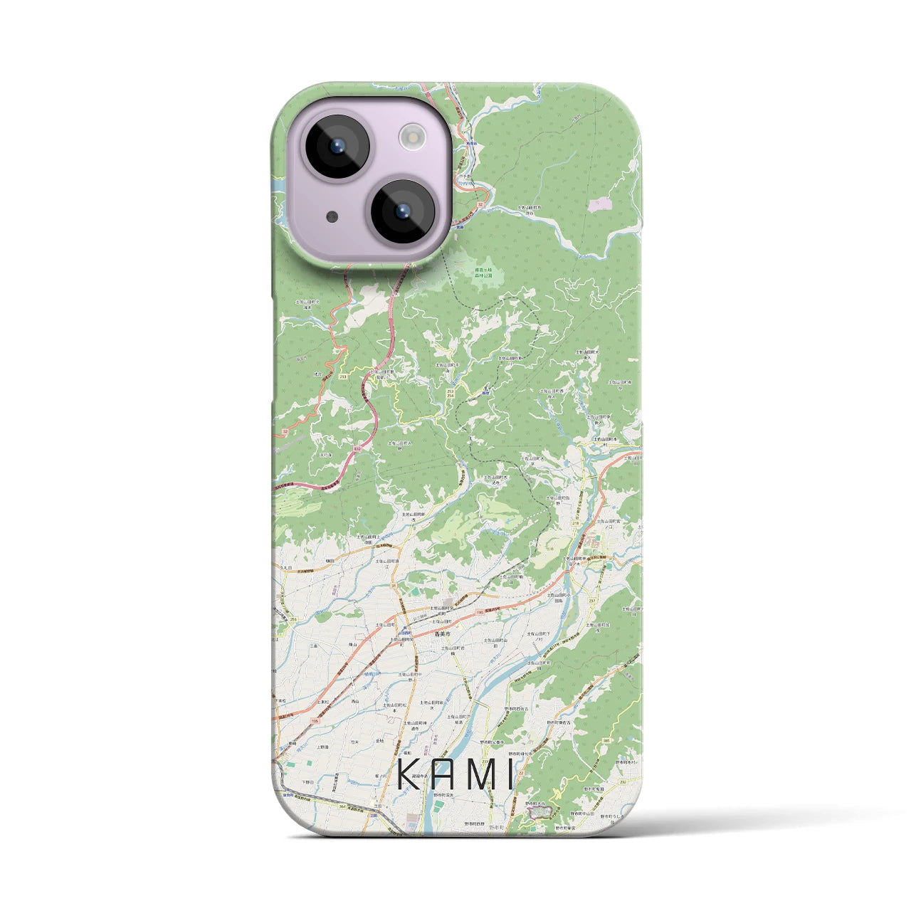 【香美(高知県)】地図柄iPhoneケース(バックカバータイプ)