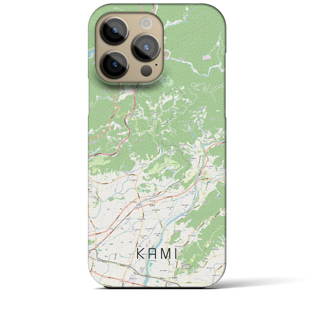 【香美(高知県)】地図柄iPhoneケース(バックカバータイプ)