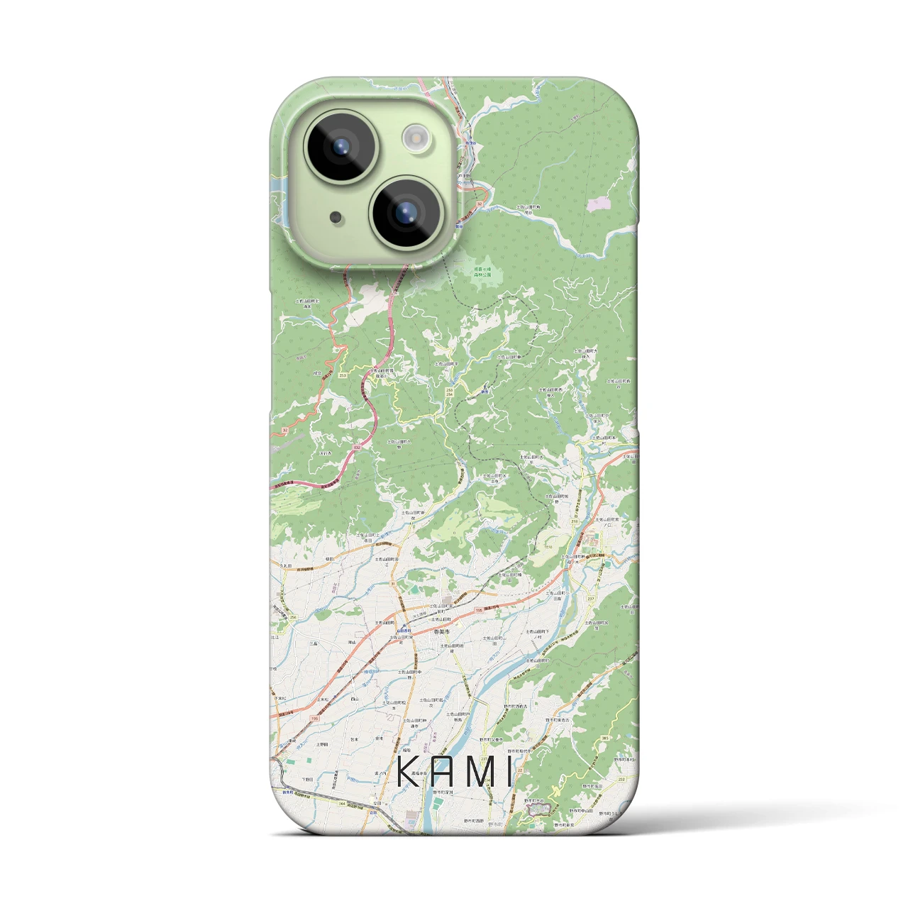 【香美(高知県)】地図柄iPhoneケース(バックカバータイプ)