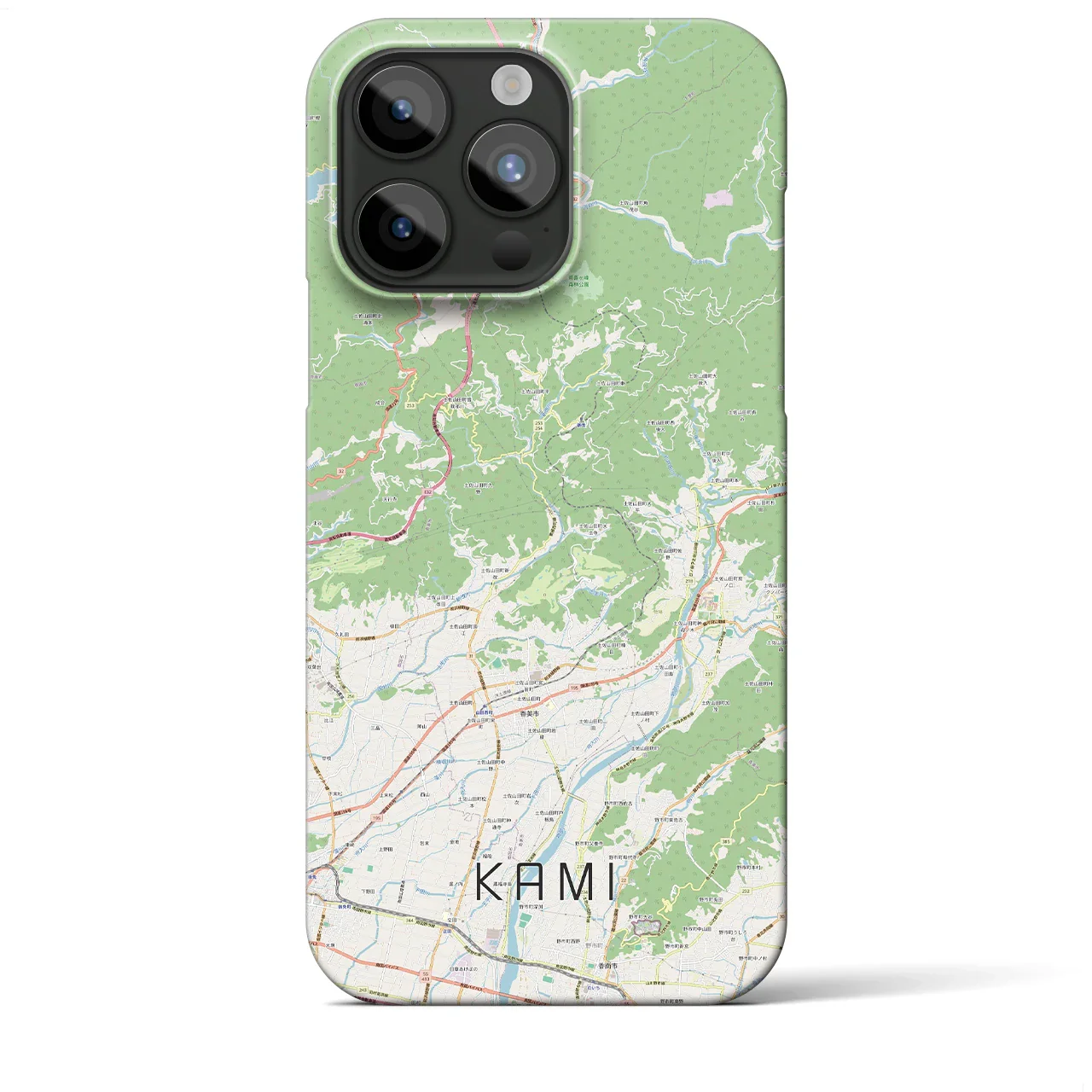 【香美(高知県)】地図柄iPhoneケース(バックカバータイプ)