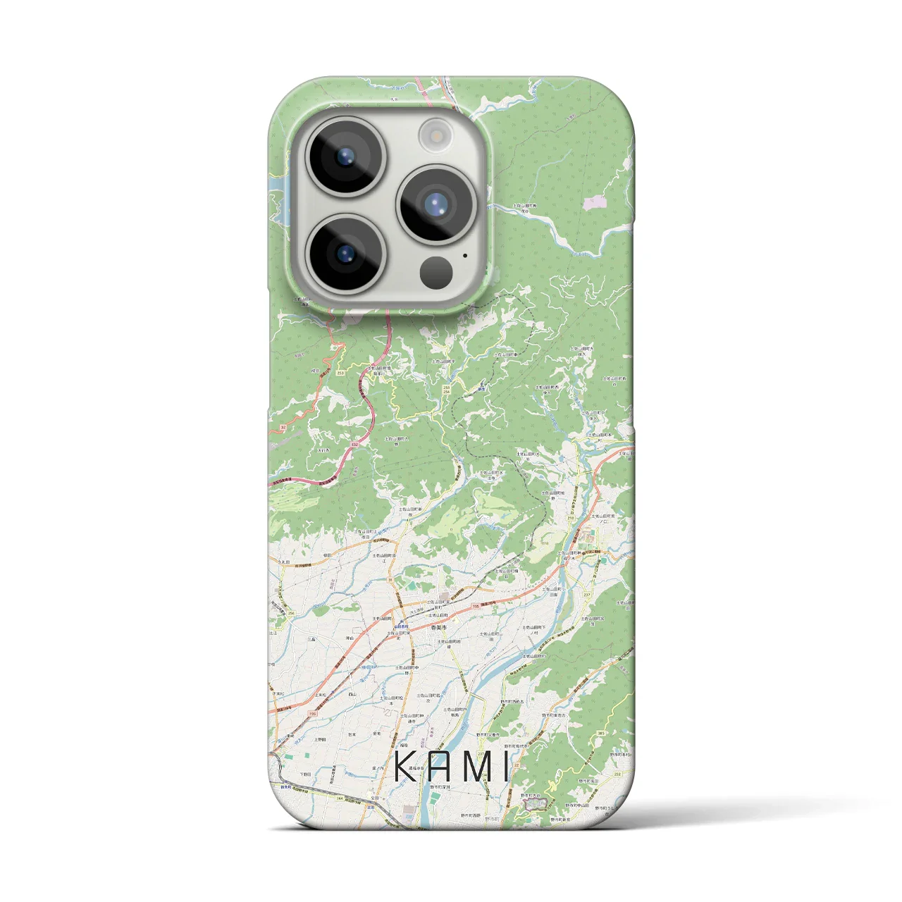 【香美(高知県)】地図柄iPhoneケース(バックカバータイプ)