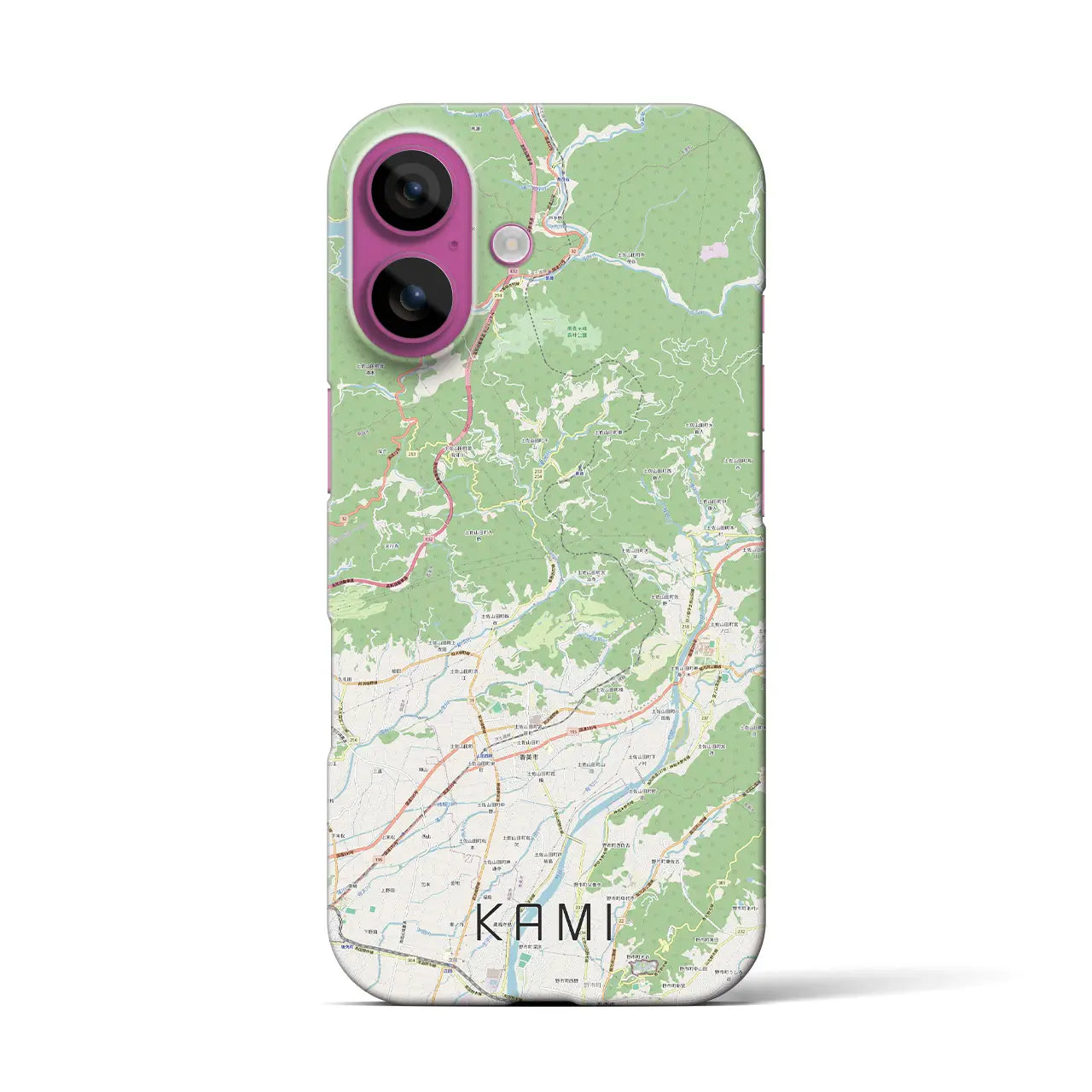 【香美(高知県)】地図柄iPhoneケース(バックカバータイプ)
