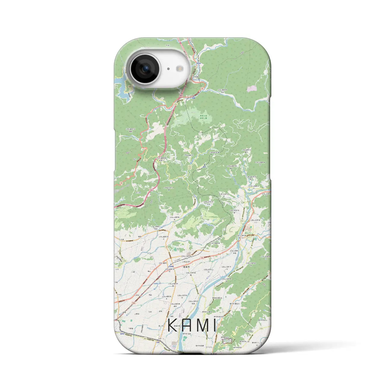 【香美(高知県)】地図柄iPhoneケース(バックカバータイプ)