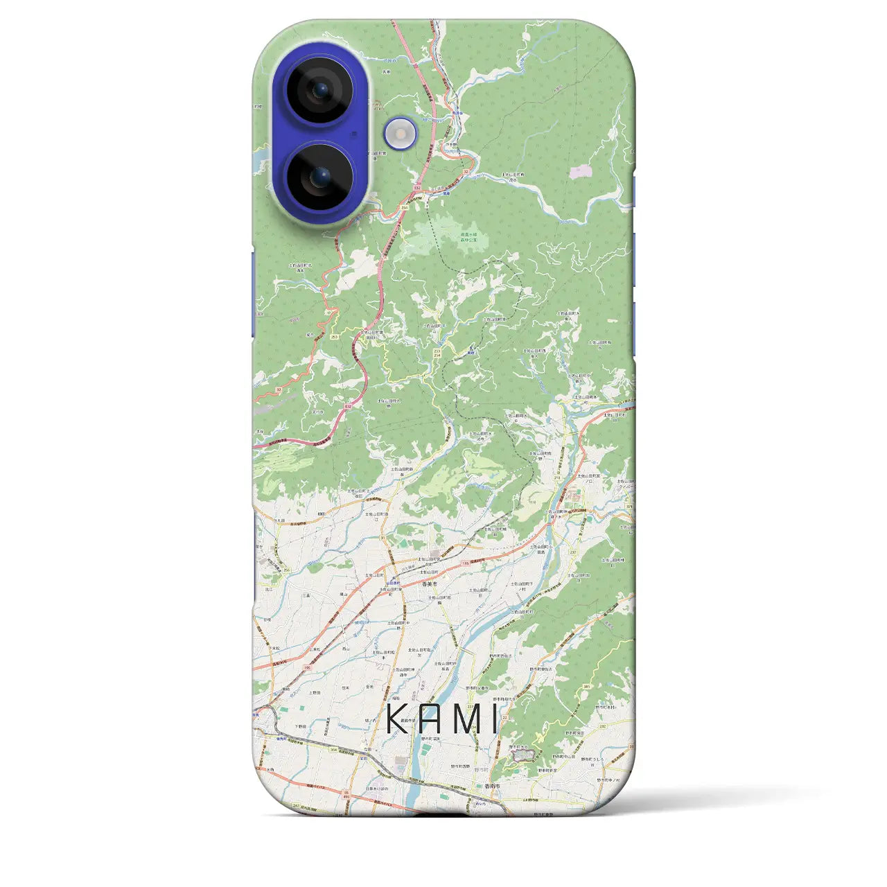 【香美(高知県)】地図柄iPhoneケース(バックカバータイプ)ナチュラル・iPhone 16 Pro Max 用