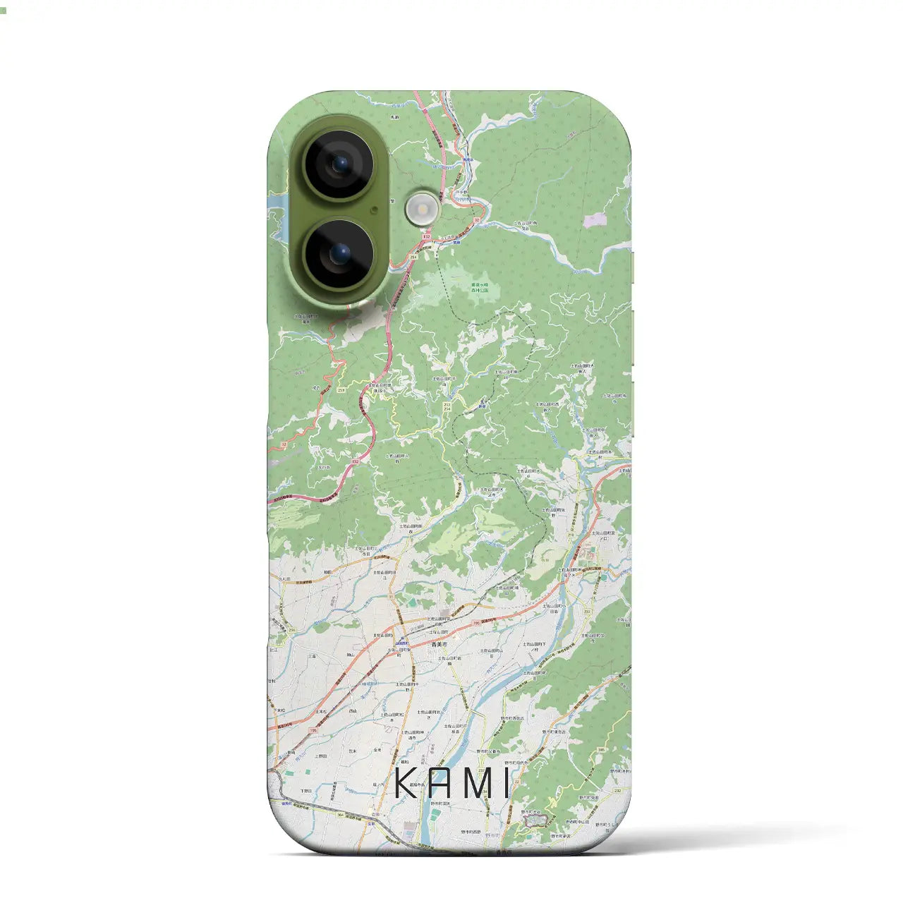 【香美(高知県)】地図柄iPhoneケース(バックカバータイプ)