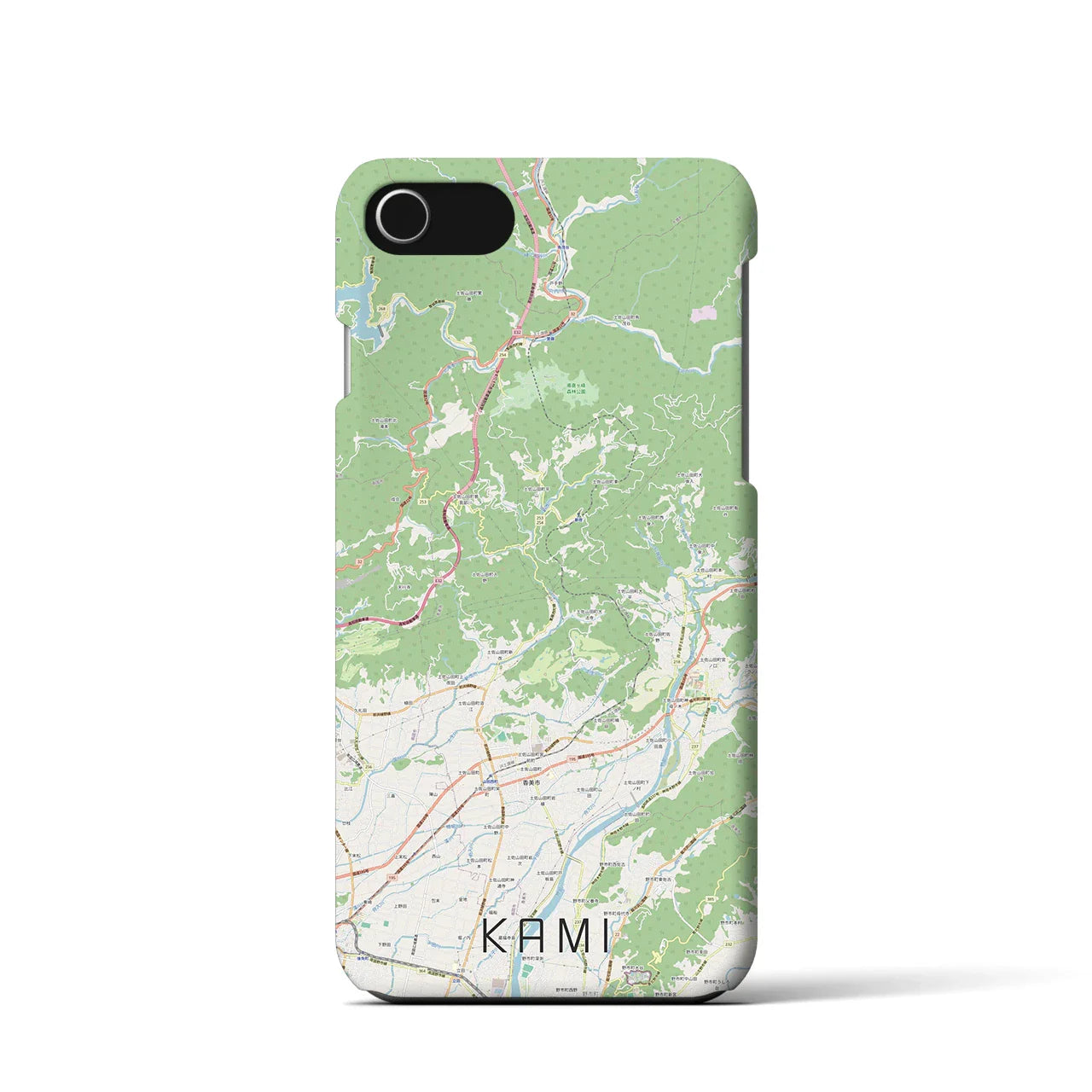 【香美(高知県)】地図柄iPhoneケース(バックカバータイプ)