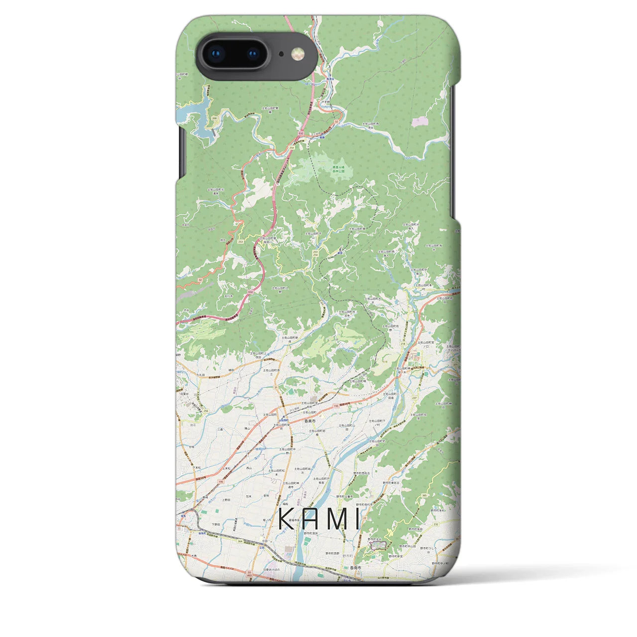 【香美(高知県)】地図柄iPhoneケース(バックカバータイプ)
