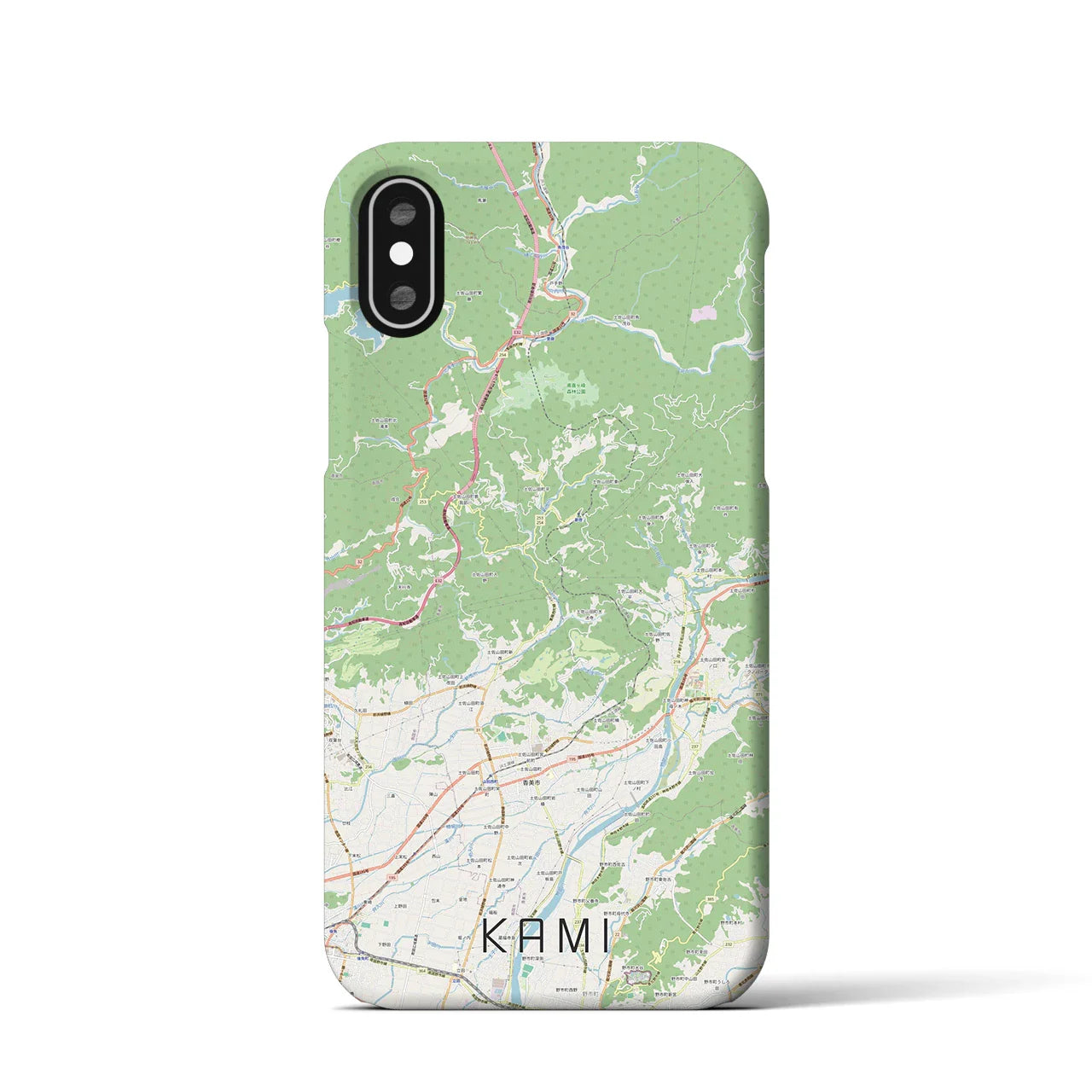 【香美(高知県)】地図柄iPhoneケース(バックカバータイプ)