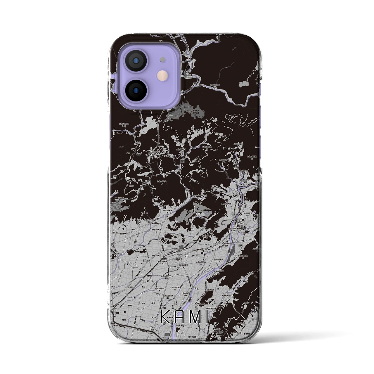 【香美(高知県)】地図柄iPhoneケース(クリアタイプ)