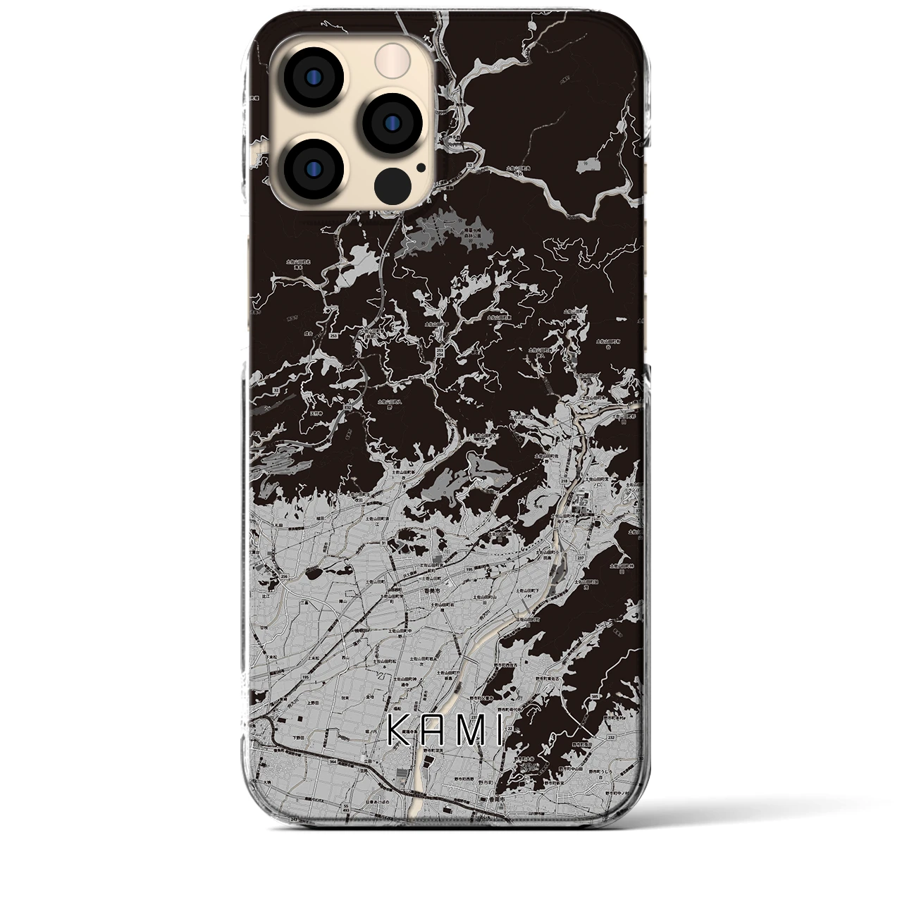 【香美(高知県)】地図柄iPhoneケース(クリアタイプ)