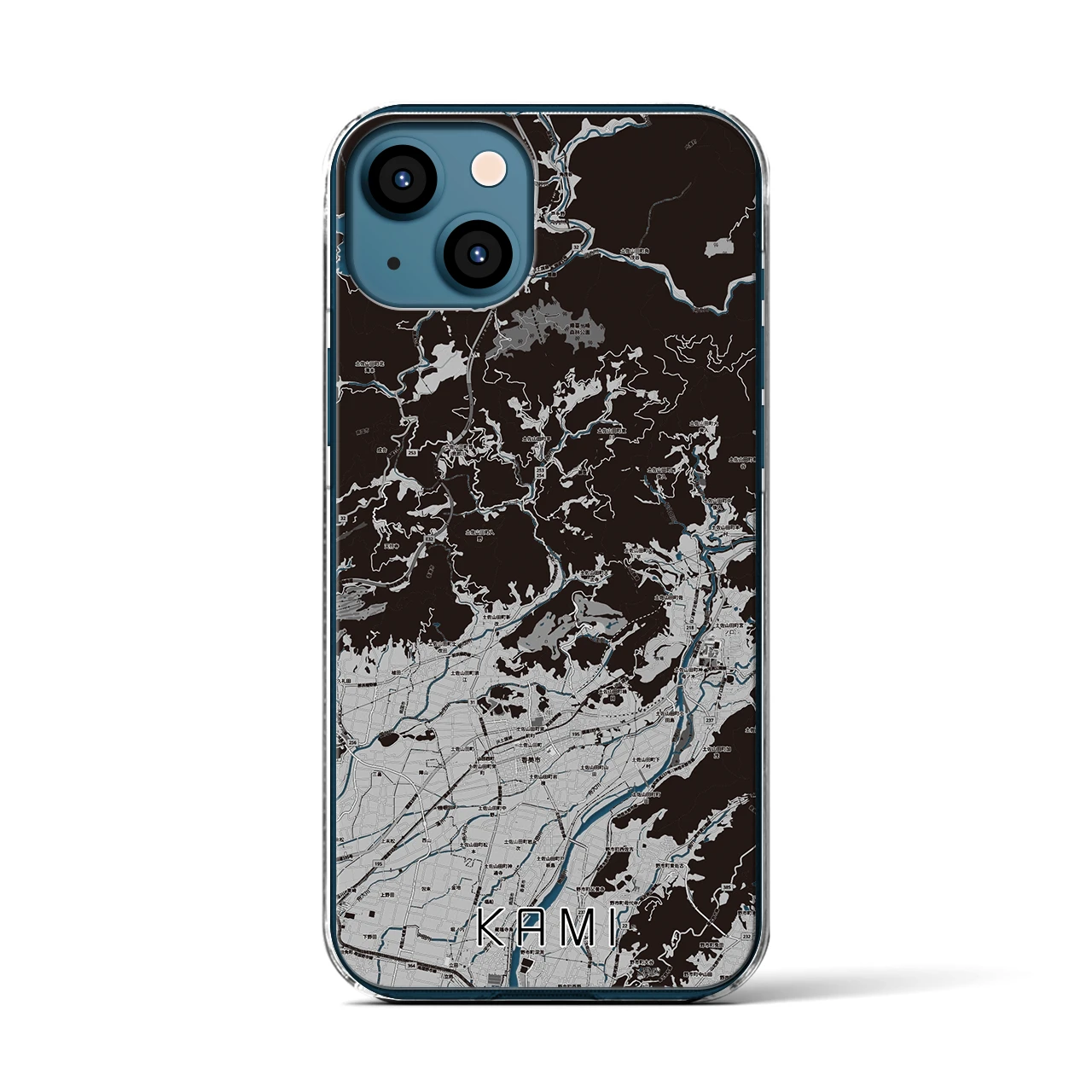 【香美(高知県)】地図柄iPhoneケース(クリアタイプ)