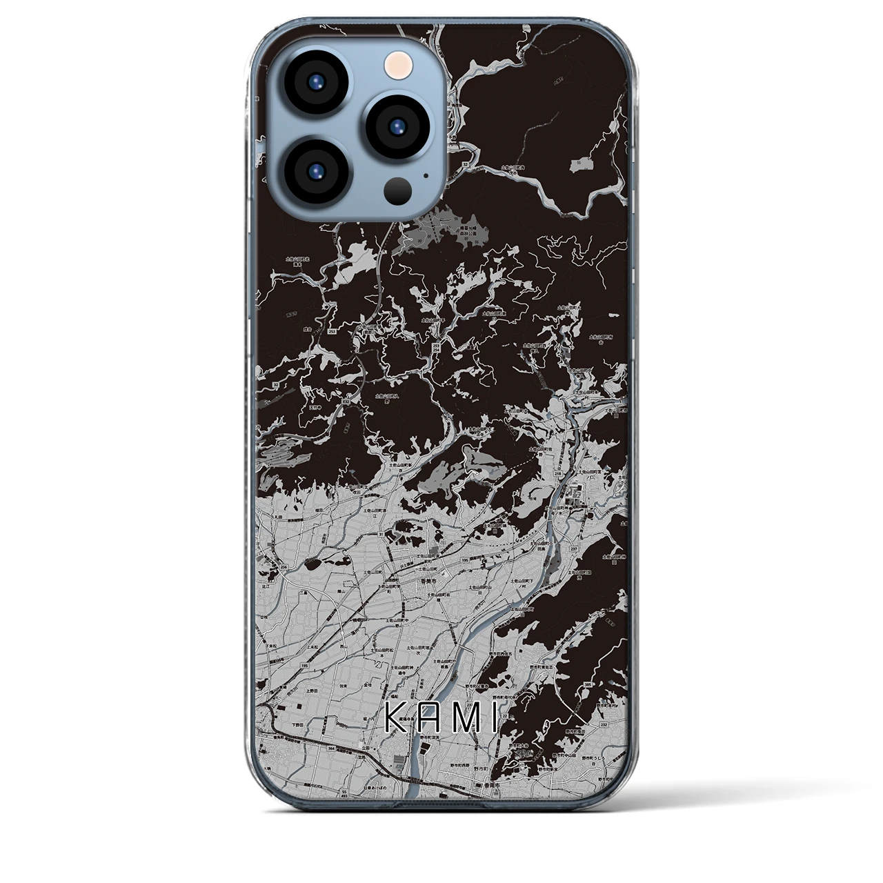 【香美(高知県)】地図柄iPhoneケース(クリアタイプ)