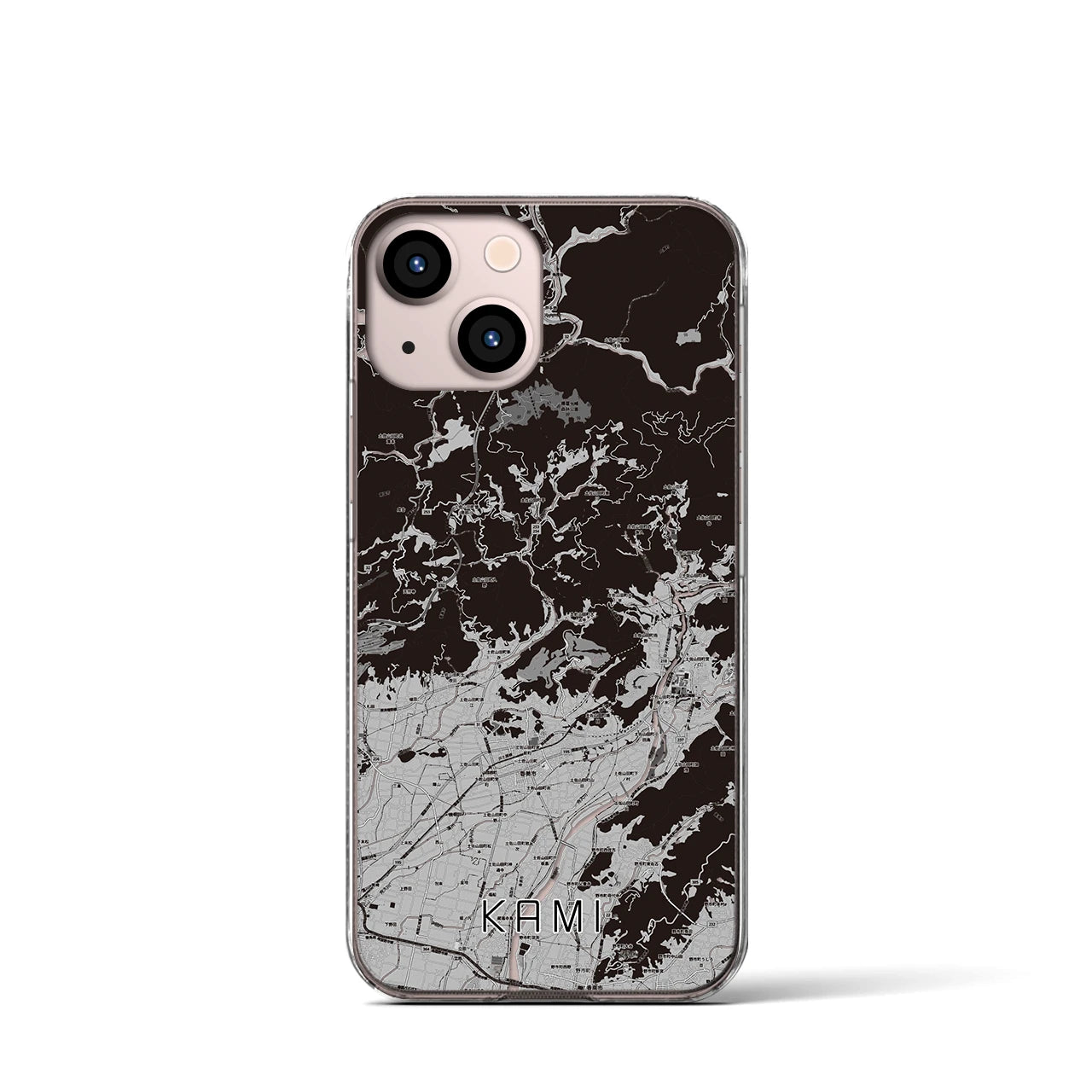 【香美(高知県)】地図柄iPhoneケース(クリアタイプ)