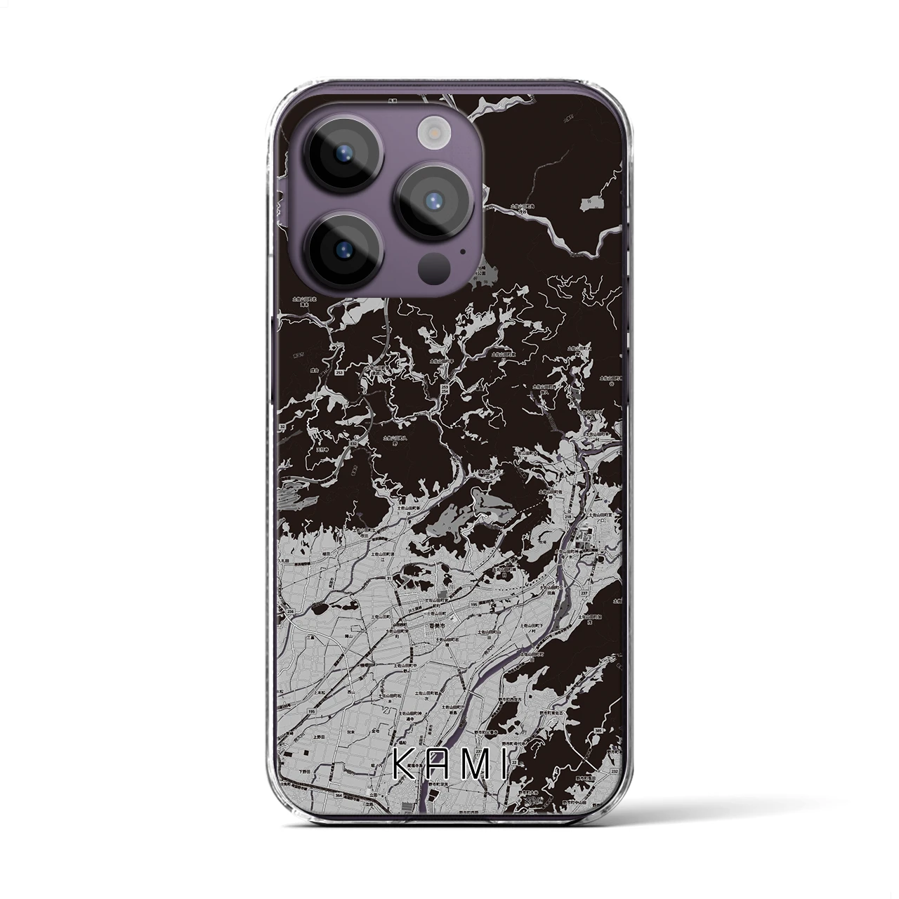 【香美(高知県)】地図柄iPhoneケース(クリアタイプ)