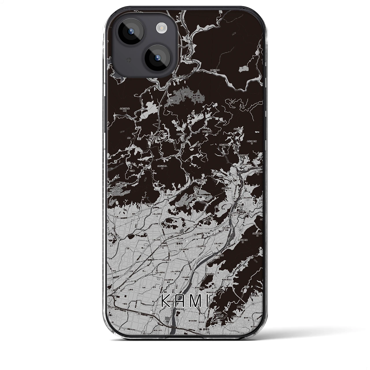 【香美(高知県)】地図柄iPhoneケース(クリアタイプ)