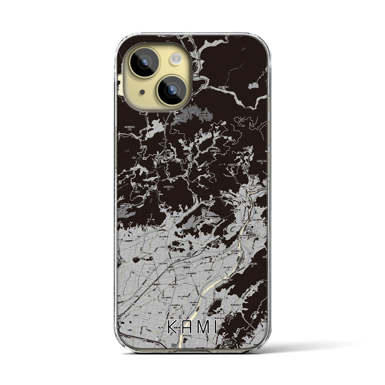 【香美(高知県)】地図柄iPhoneケース(クリアタイプ)