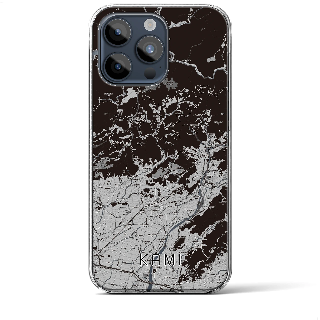 【香美(高知県)】地図柄iPhoneケース(クリアタイプ)