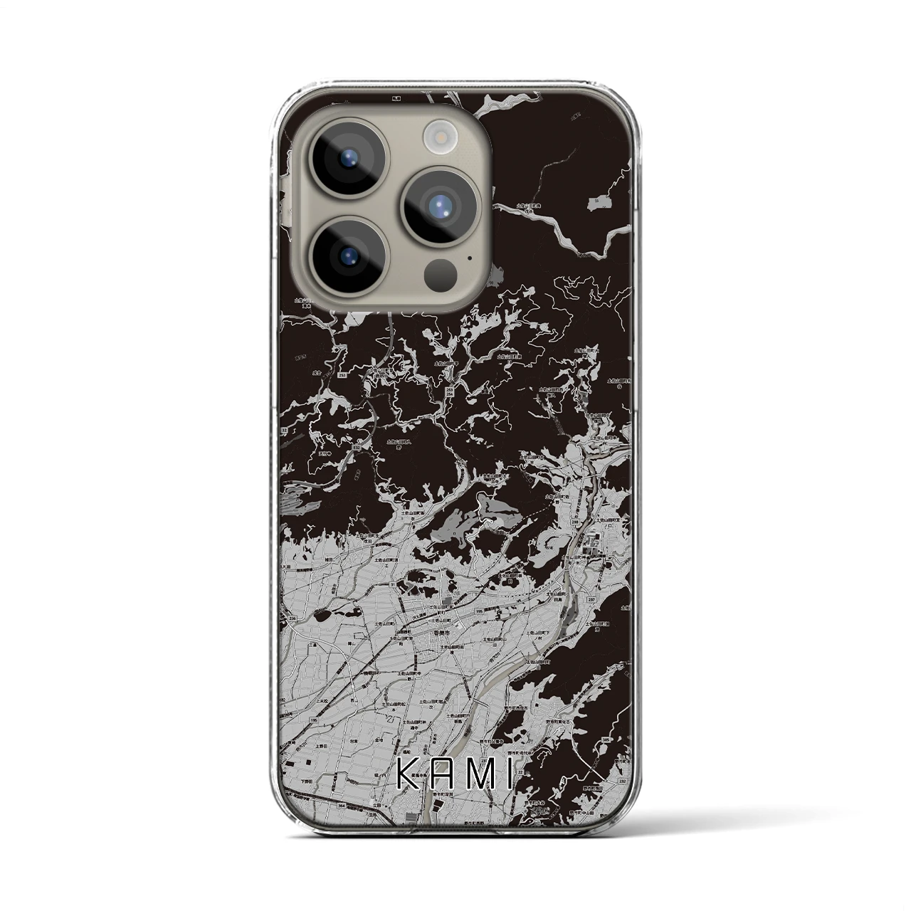 【香美(高知県)】地図柄iPhoneケース(クリアタイプ)