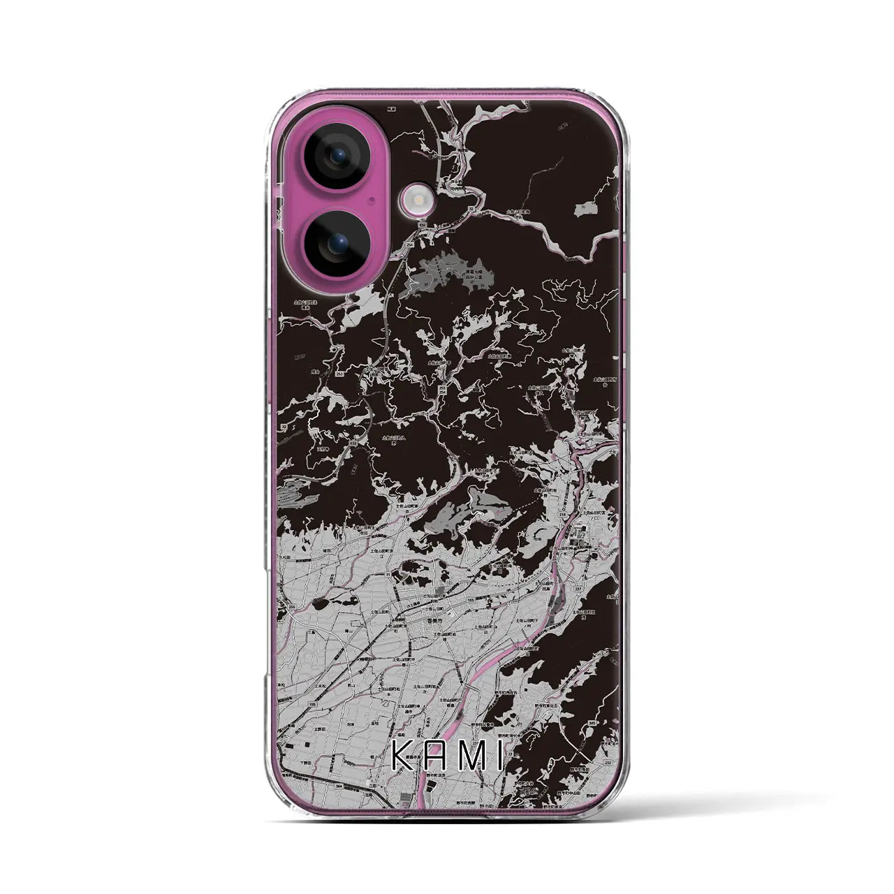 【香美(高知県)】地図柄iPhoneケース(クリアタイプ)