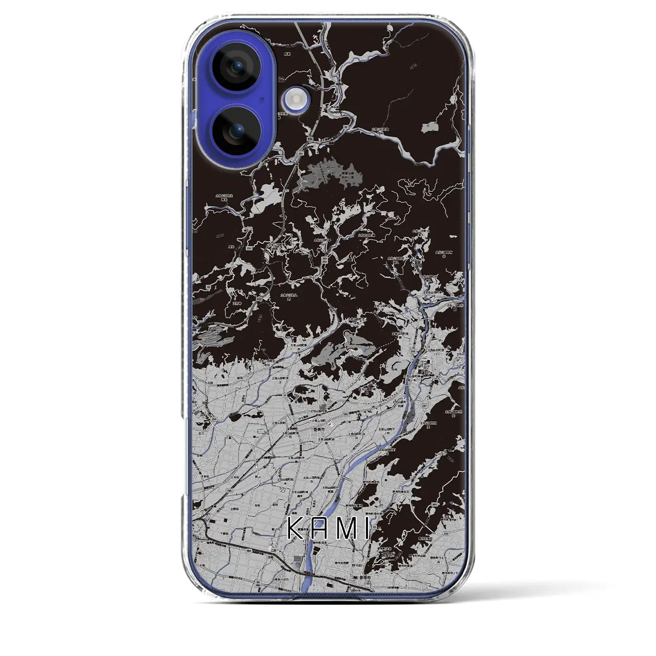 【香美(高知県)】地図柄iPhoneケース(クリアタイプ)